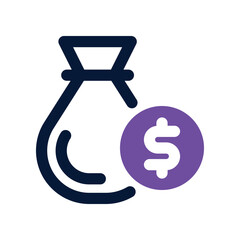 money bag icon. vector dual tone icon for your website, mobile, presentation, and logo design.