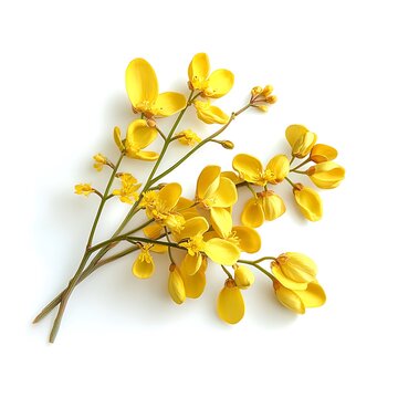 Cassia fistula isolated on a white background, close up