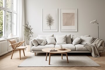 Interior of a Scandinavian design living room