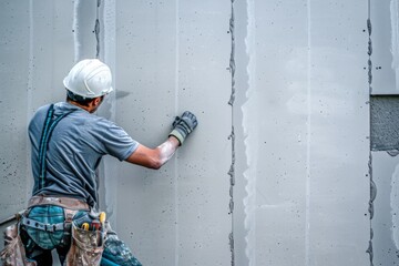 Drywall installation in a residential construction project