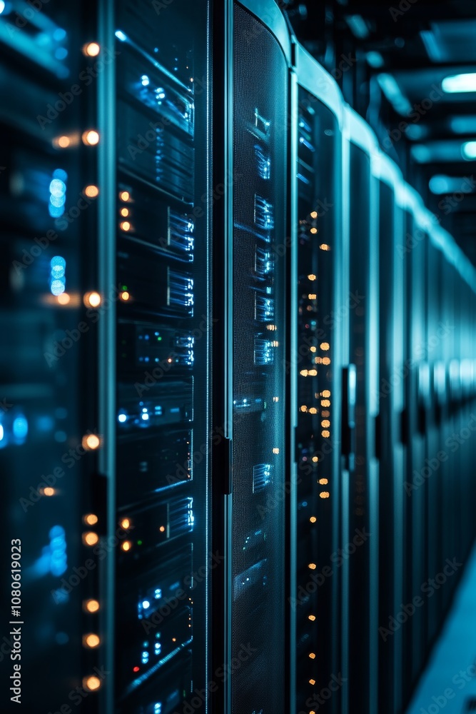 Aufkleber expansive server room showcasing advanced mainframe computers for cloud computing services