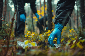 Intense Investigative Team Examining Crime Scene with Neon Lighting city crime mudrer accident, Generative AI