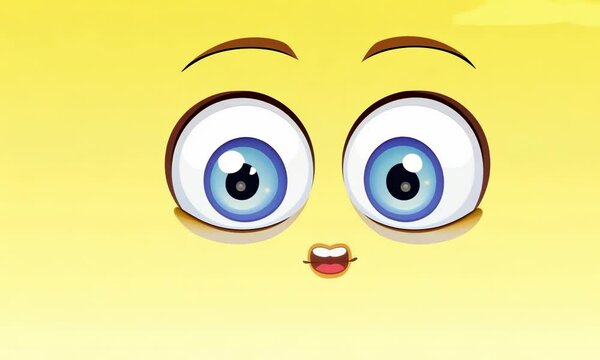 Cartoon eyes on a green background, blinking and looking up and down