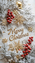 Festive Arrangement Featuring Merry Christmas Message