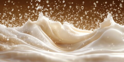 A dynamic and captivating close-up view of splashing liquid with vivid detail emphasizing motion and texture, suggesting a lively fluid interaction