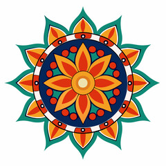 Indian Traditional Mandala Art, vector illustration, mandala design with white background