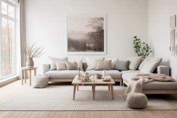 Interior of a Scandinavian design living room