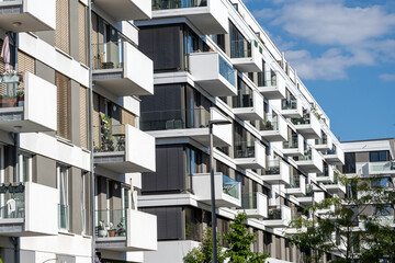 Modern building with apartments seen in Berlin, Germany
