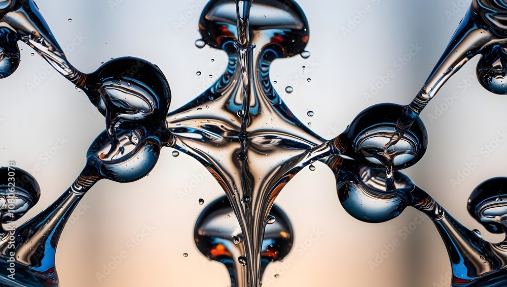 Leinwandbilder Fluid dynamics experiment lab scientific image abstract close-up water behavior