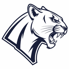 Cougar Head Icon Vector Art