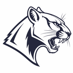 Cougar Head Icon Vector Art