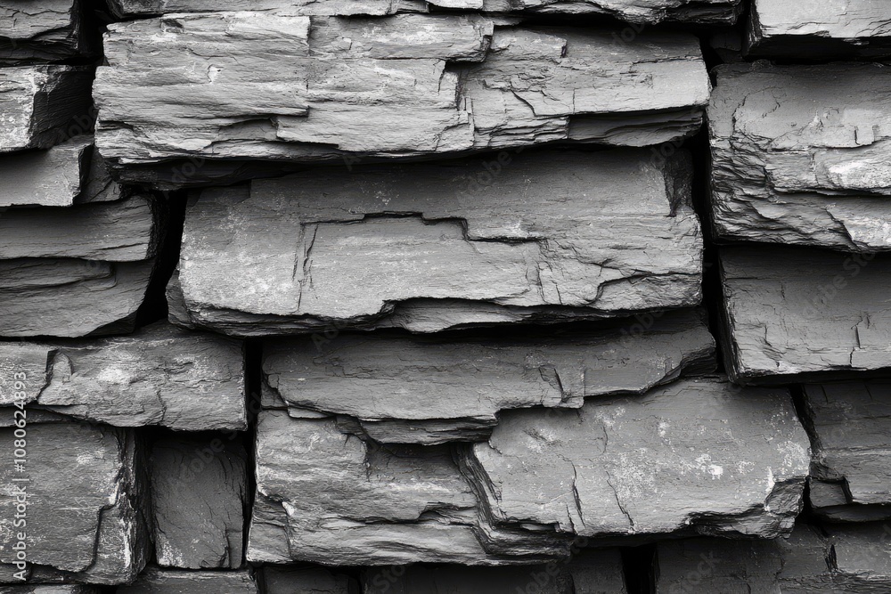 Poster close-up of a rough, dark stone. this image can be used to add a natural texture to your design proj