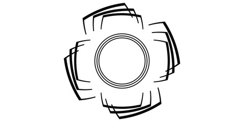 Beautiful abstract logo design and line art. Illustration, vector and mandala art. Wall print and illusion. T-shirt design.