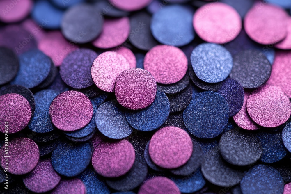 Poster close up of colorful shiny circles. great for design projects, backgrounds, and patterns.