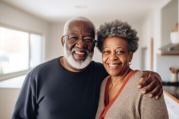 Portrait of a senior African American couple at home