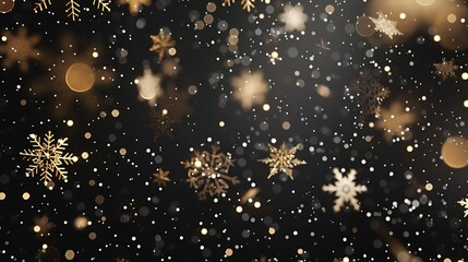 Fototapeta premium A festive background featuring snowflakes and sparkling lights, ideal for winter celebrations.