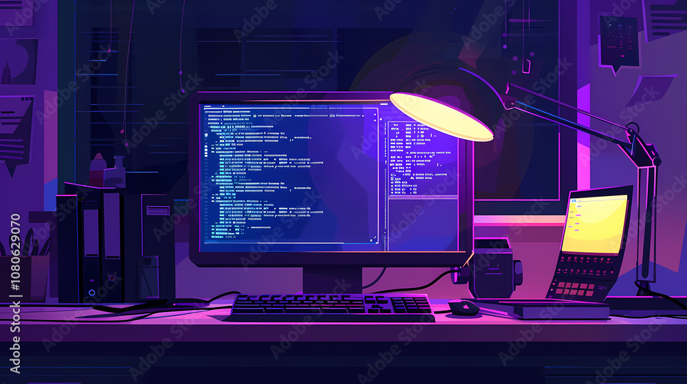 Poster computer monitor and computer generated ai