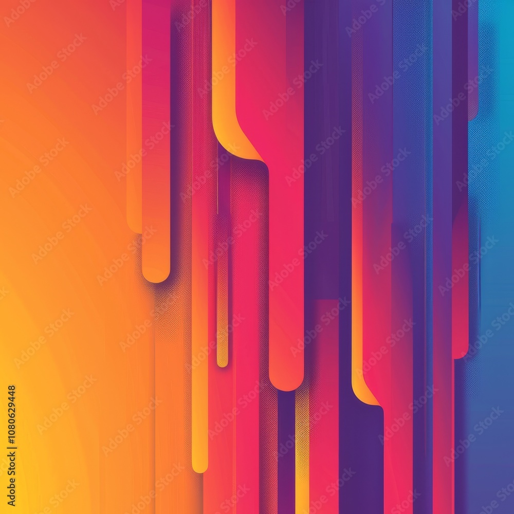 Poster colorful abstract background featuring dynamic vertical lines in vibrant warm and cool gradient tone