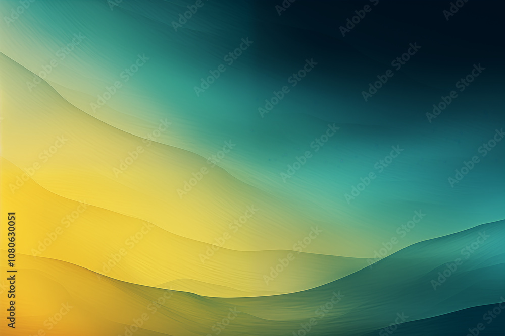 Aufkleber abstract background with yellow and teal gradient waves