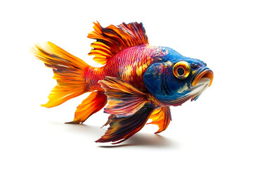Fototapeta premium Colorful oscar river fish isolated on white background