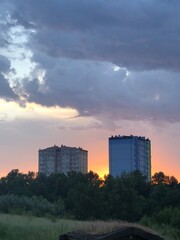 Sunset over the city, Vyshhorod.
