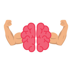 brain power concept illustration, mind power, flat style vector illustration.