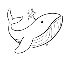 whale digital drawing illustration isolated