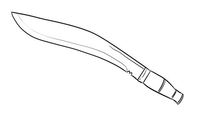kukri knife digital illustration isolated