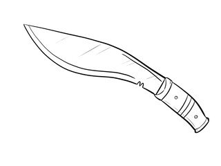 kukri knife digital illustration isolated