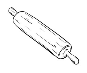 roll pin digital drawing illustration isolated
