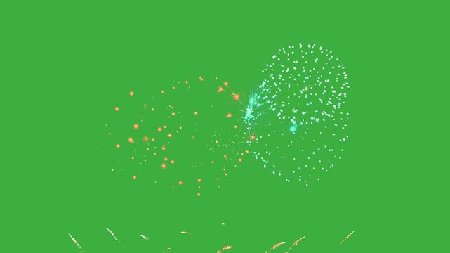 Spectacular realtime abstract fireworks display at Fireworks Festival celebrating New Year 2025 and Independence Day