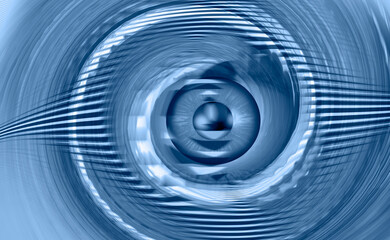 Hypnosis Spiral in eye with vertigo 
 -  Image of abstract spiral hazel eye 