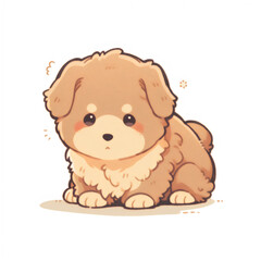 Obraz premium angry cute chibi dog clip art, sticker white background