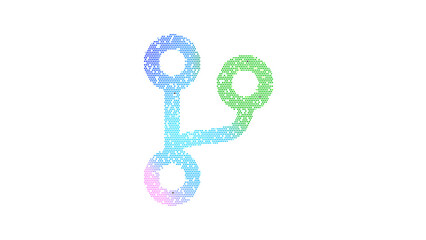 Icon code branch is made up of LED square shapes. There are bright diodes and there are black dead diodes