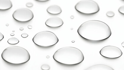 Abstract image of water droplets on a white background.