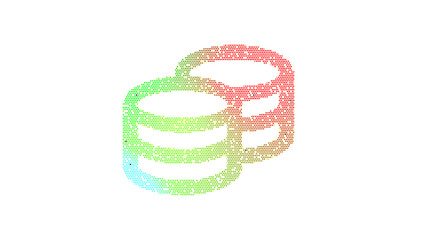 Icon coins is made up of LED square shapes. There are bright diodes and there are black dead diodes