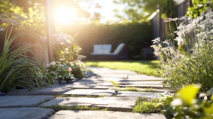 Obraz premium Bright Outdoor Patio Cleaning with Power Washer