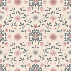 muted pastel ditsy floral background 