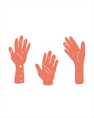 Hands raised up – symbol of inclusivity and mutual assistance