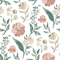 Fototapeta premium muted pastel ditsy floral background 