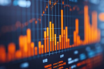 Cryptocurrency can be a hedge against inflation.A close-up of a shiny Bitcoin with financial graphs in the background, illustrating digital currency trends and market activity.