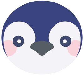 かわいいペンギンのイラスト 顔 ベクター素材
