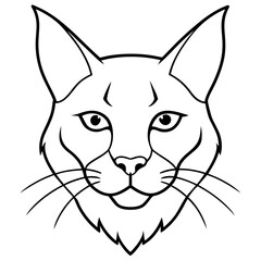 Lynx head vector line art illustration