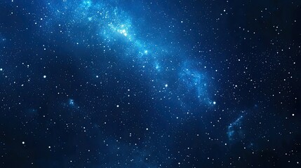 Obraz premium Blue Night Sky with Stars and Nebula