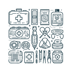 Fast aid Icons Set Vector Design. Medical Icons Set Vector Design Illustration