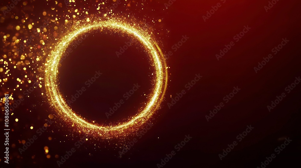 Aufkleber lively golden ring animation showcasing lunar new year and the rabbit year against a deep red backgr