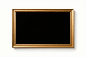 Elegant gold picture frame on white wall for art display and interior design inspiration.