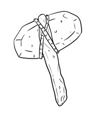 stone hammer digital drawing illustration isolated