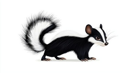 Obraz premium Black and white cartoon badger illustration