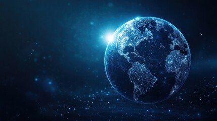 Fototapeta premium Global Connectivity: A Vision of the Earth Illuminated by Technology